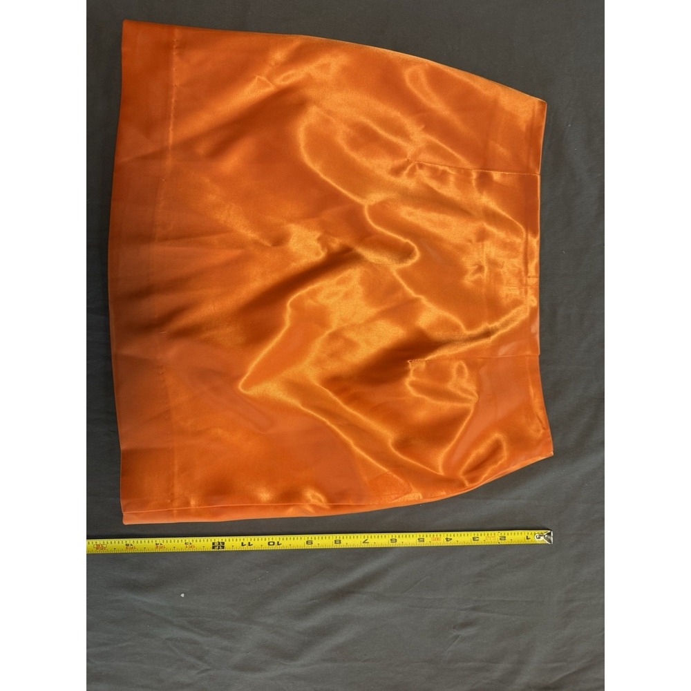 Grey lab Los Angeles Size Small Orange High Waist Mini Skirt Side Zipper - Picture 4 of 6